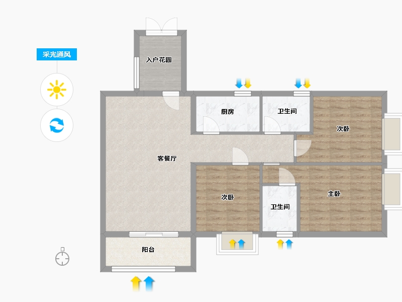 云南省-昆明市-国福现代城-89.71-户型库-采光通风