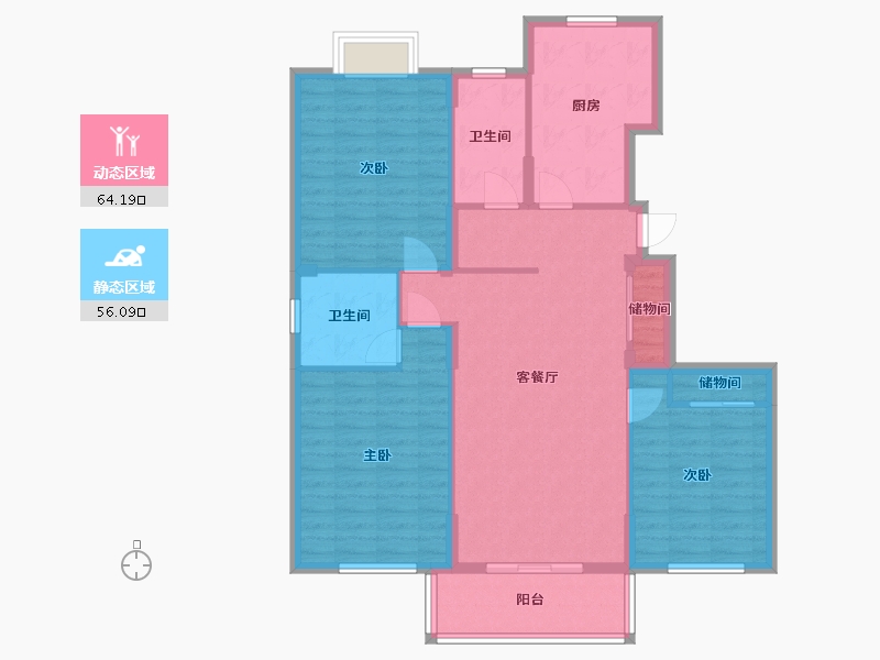 上海-上海市-海欣城新世纪家园-109.00-户型库-动静分区