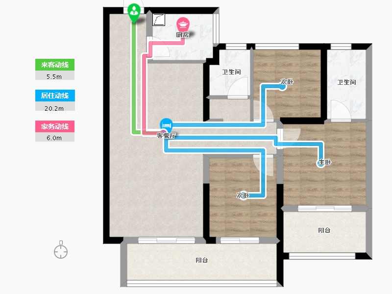 湖南省-长沙市-旭辉汇樾城-84.30-户型库-动静线