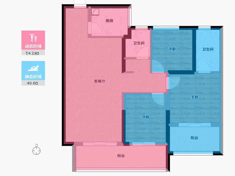 湖南省-长沙市-旭辉汇樾城-84.30-户型库-动静分区