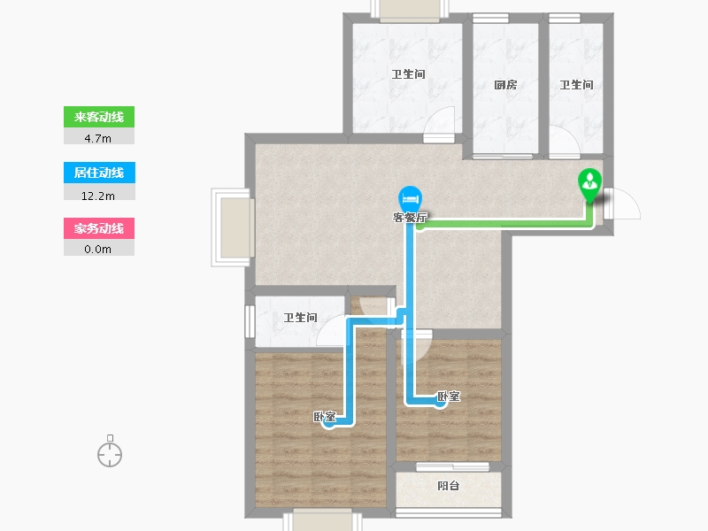 江苏省-宿迁市-左岸逸品-75.55-户型库-动静线