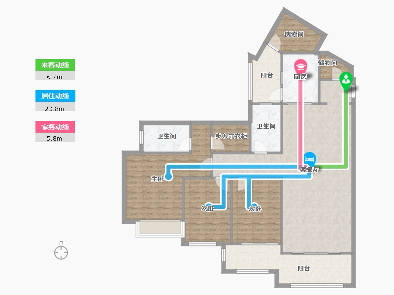 重庆-重庆市-寰宇天下天擎-133.94-户型库-动静线