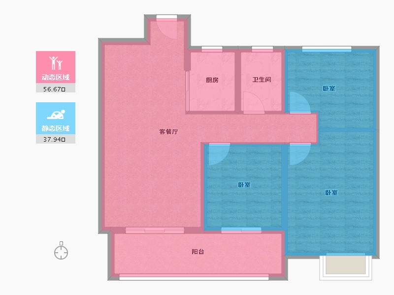 山东省-泰安市-尚德公馆-85.00-户型库-动静分区