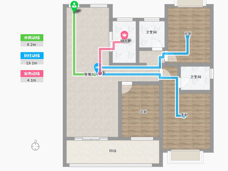 江苏省-南通市-左岸生活花园-109.75-户型库-动静线