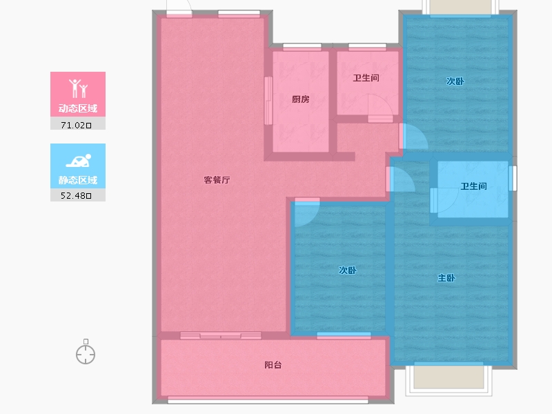 江苏省-南通市-左岸生活花园-109.75-户型库-动静分区