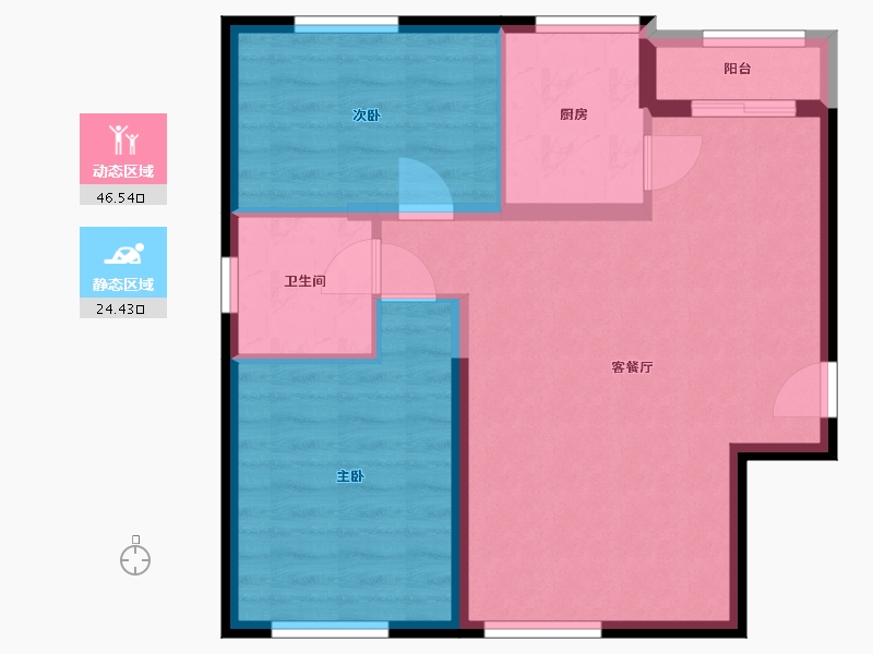 甘肃省-兰州市-都市蘭湾-63.71-户型库-动静分区