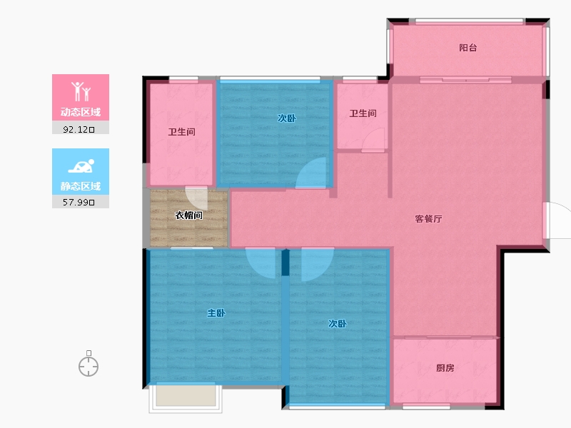 广西壮族自治区-南宁市-巴黎香醍-143.23-户型库-动静分区