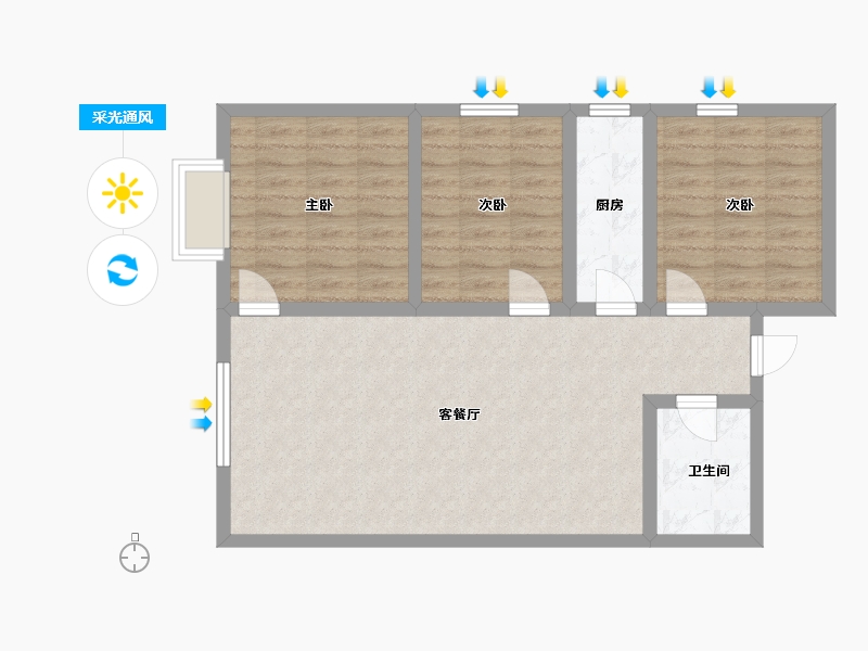 甘肃省-天水市-山水新城-78.00-户型库-采光通风