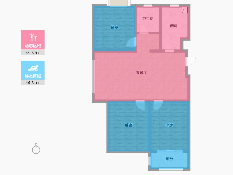 江苏省-常州市-金坛元巷小区-85.89-户型库-动静分区