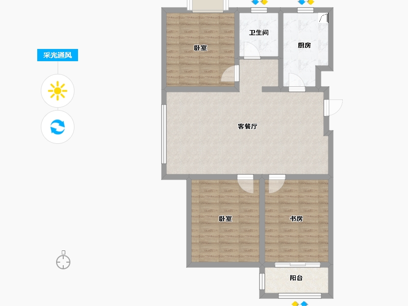 江苏省-常州市-金坛元巷小区-85.89-户型库-采光通风