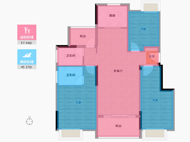 广西壮族自治区-桂林市-安厦酩悦湾-91.44-户型库-动静分区