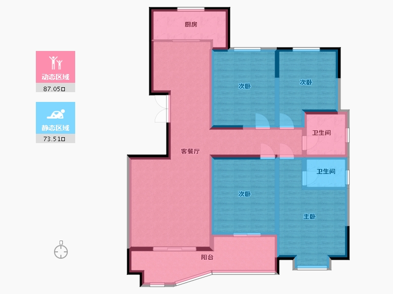 河南省-濮阳市-紫檀·东花园-144.00-户型库-动静分区