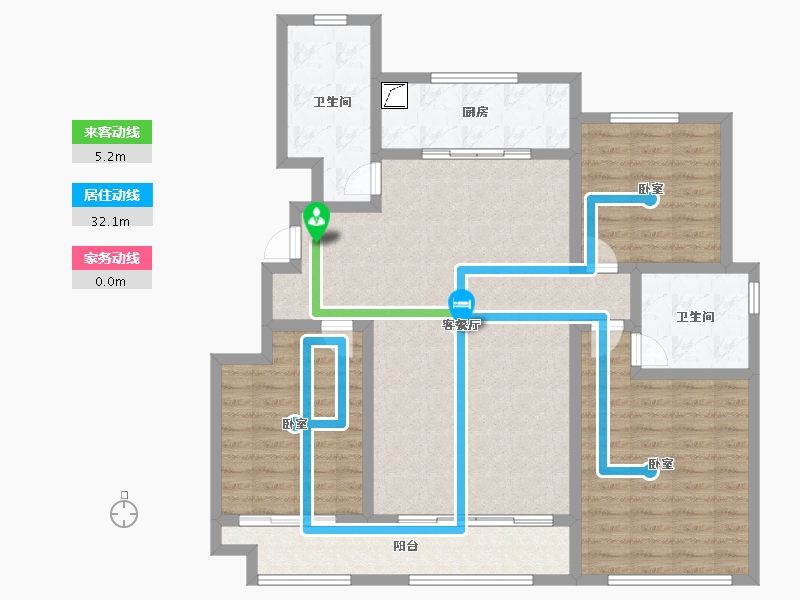 山东省-淄博市-誉园-117.32-户型库-动静线