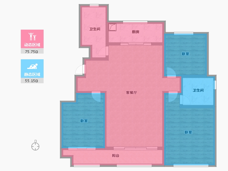 山东省-淄博市-誉园-117.32-户型库-动静分区