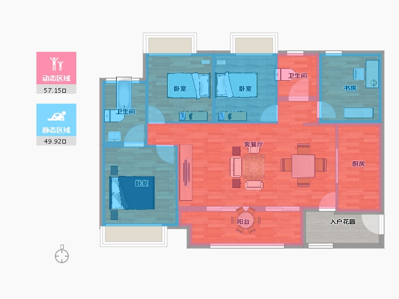 四川省-泸州市-友豪·新世界-102.39-户型库-动静分区