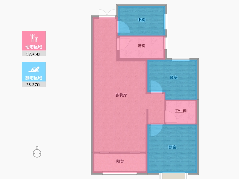 山东省-菏泽市-中达诚府-82.00-户型库-动静分区