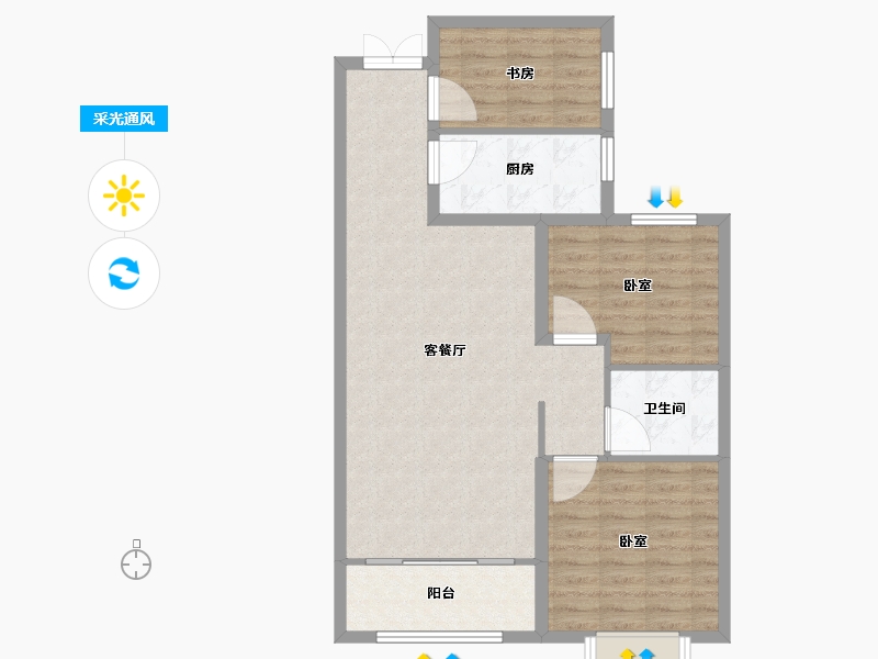 山东省-菏泽市-中达诚府-82.00-户型库-采光通风