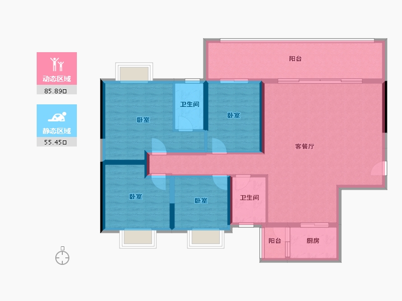 广东省-阳江市-丰泰公园里-127.78-户型库-动静分区