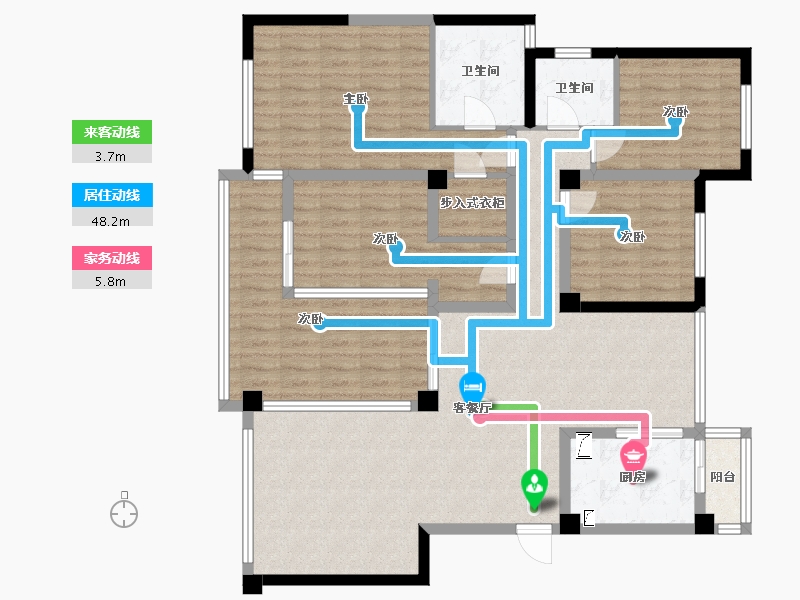 云南省-昆明市-星汇园-131.02-户型库-动静线