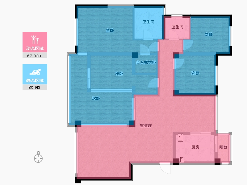 云南省-昆明市-星汇园-131.02-户型库-动静分区