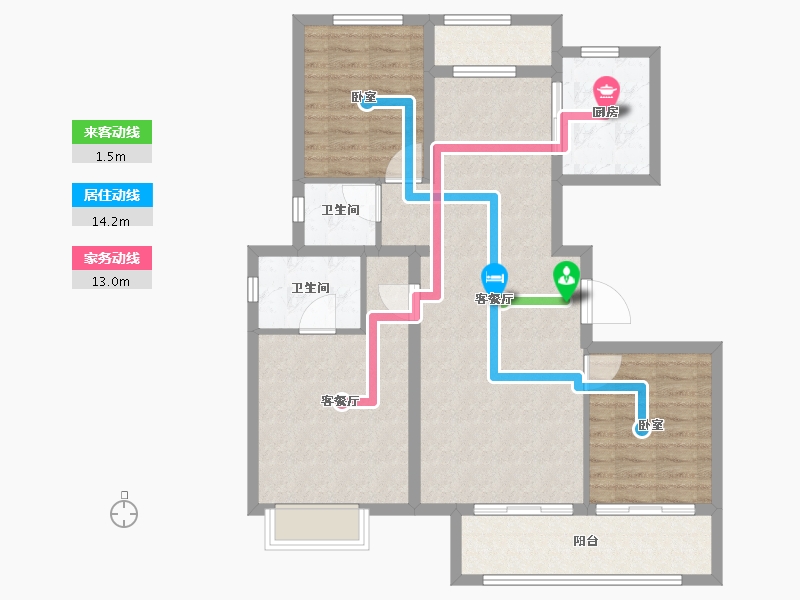 安徽省-马鞍山市-中梁.时代江来-99.95-户型库-动静线