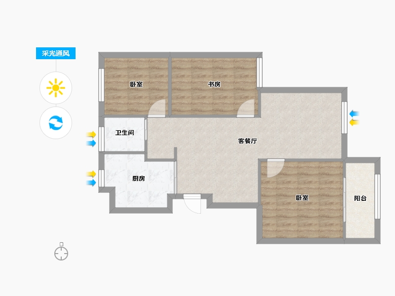 浙江省-宁波市-风水茗苑-73.02-户型库-采光通风