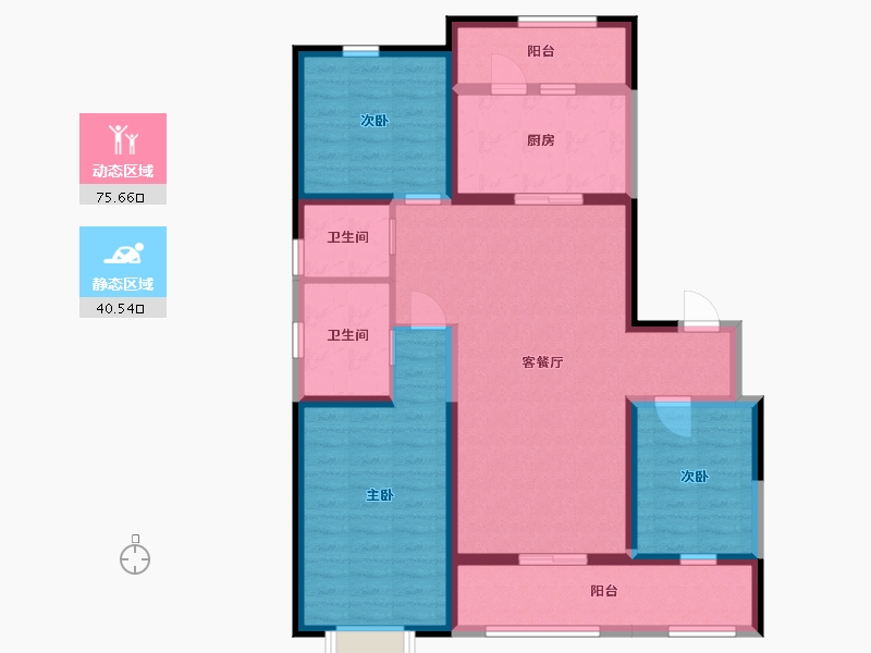 陕西省-西安市-新福兴纽约城-103.10-户型库-动静分区