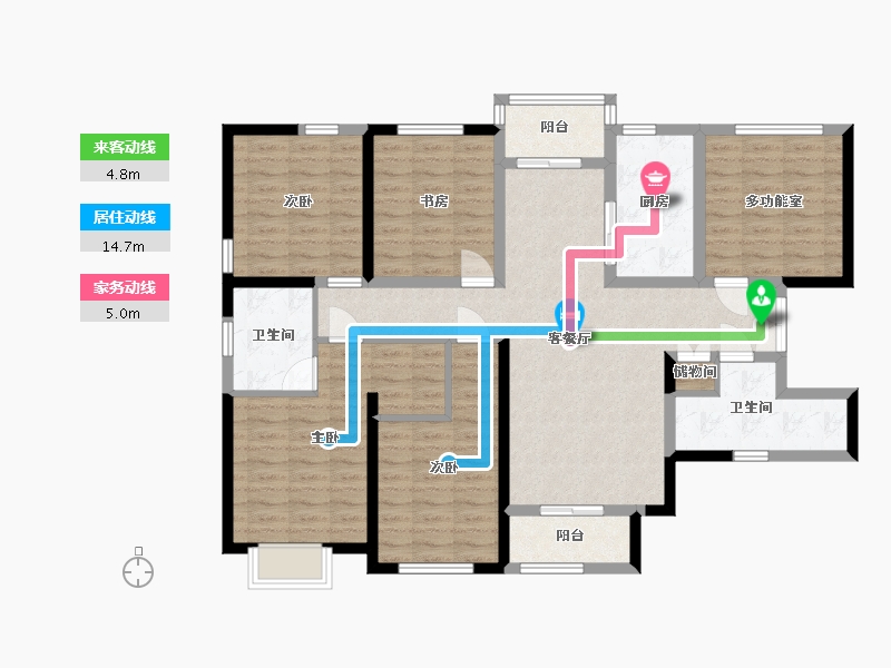 陕西省-西安市-鑫苑大都汇-119.12-户型库-动静线