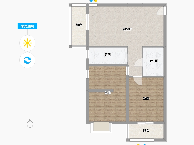 陕西省-西安市-嘉禾广运-81.60-户型库-采光通风