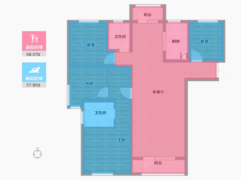 北京-undefined-红星国际广场西苑-111.04-户型库-动静分区