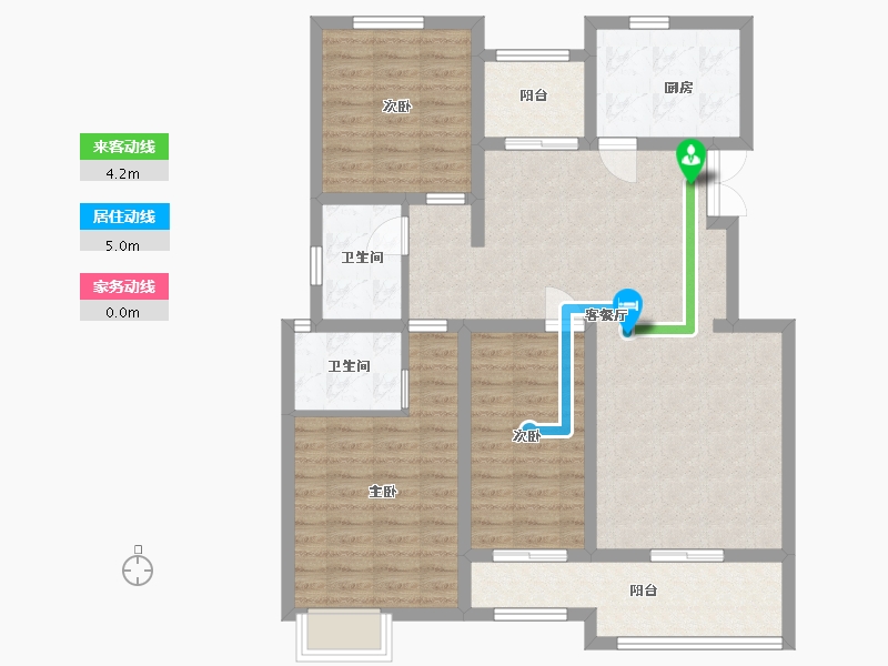 陕西省-西安市-朱雀锦园-101.43-户型库-动静线