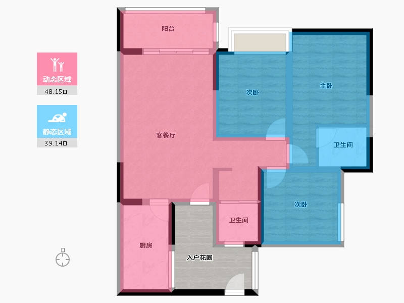 四川省-宜宾市-丽雅上游城-85.41-户型库-动静分区