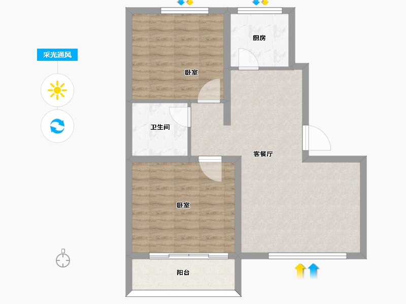 北京-undefined-馨园丽景-71.58-户型库-采光通风