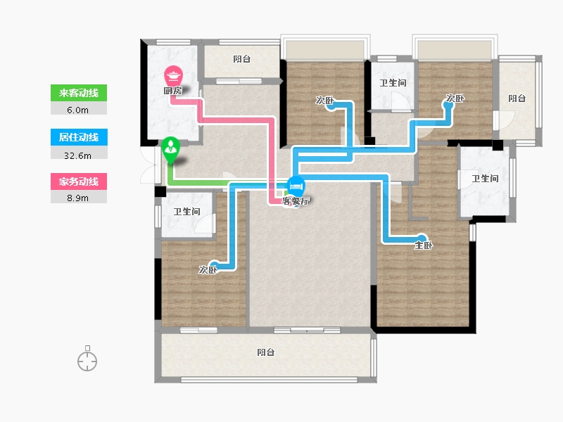 浙江省-宁波市-杭州湾新区世纪城 赏江苑-156.00-户型库-动静线