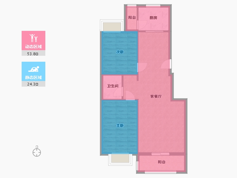 宁夏回族自治区-吴忠市-欧景名邸-70.70-户型库-动静分区