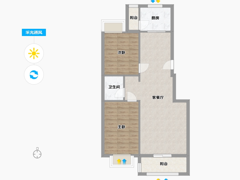 宁夏回族自治区-吴忠市-欧景名邸-70.70-户型库-采光通风