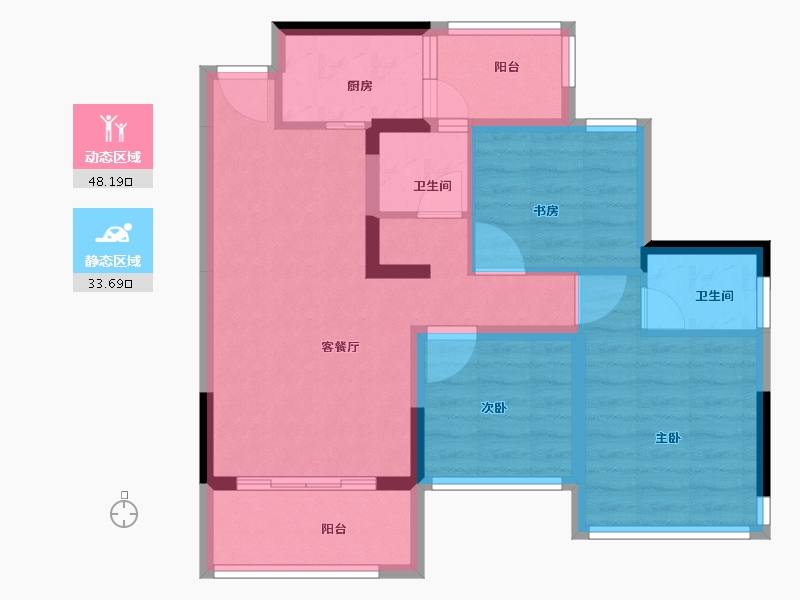 广西壮族自治区-南宁市-龙岗大唐果-72.01-户型库-动静分区