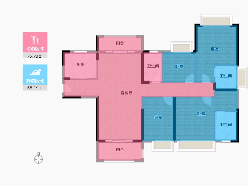 广东省-中山市-雅居乐剑桥郡-130.00-户型库-动静分区