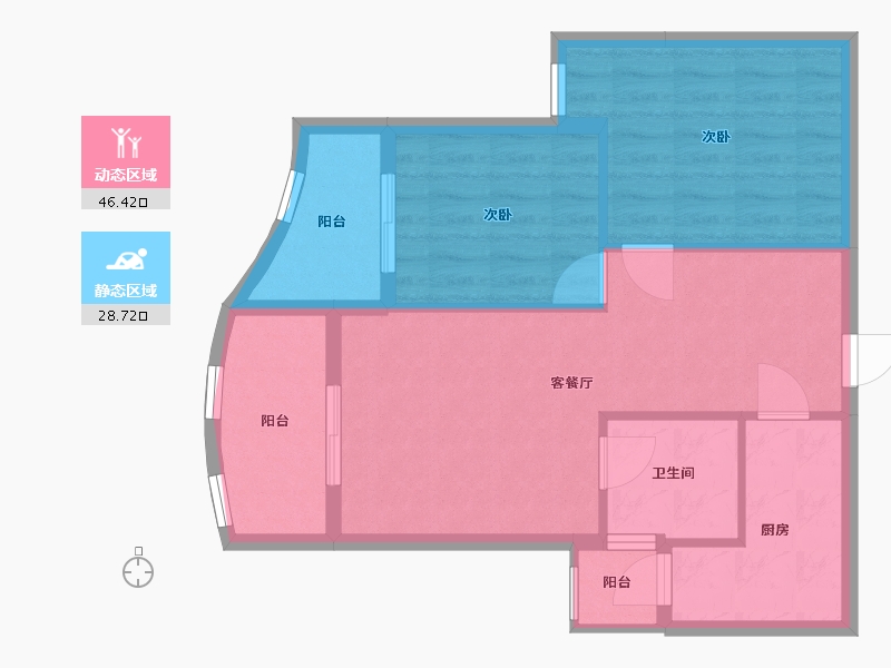 甘肃省-天水市-暖和湾壹号-67.40-户型库-动静分区