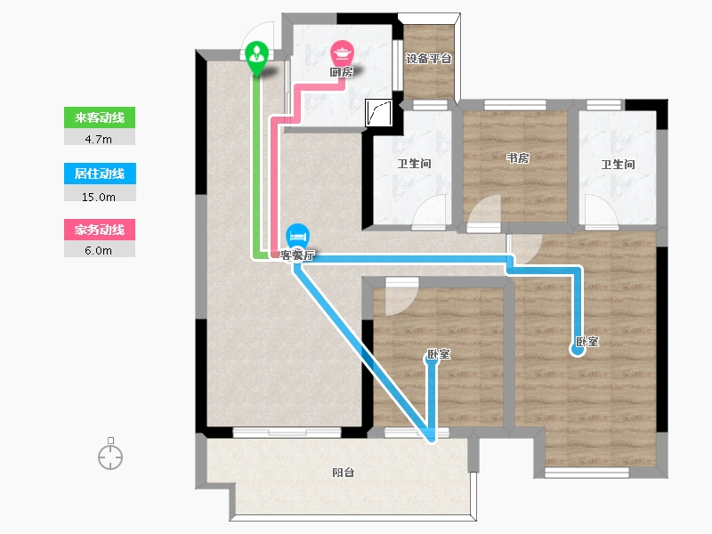 浙江省-杭州市-旭辉东原吴越府-87.00-户型库-动静线