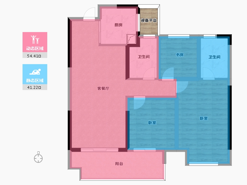 浙江省-杭州市-旭辉东原吴越府-87.00-户型库-动静分区