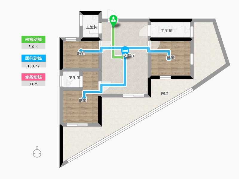 海南省-文昌市-白金海岸-73.42-户型库-动静线