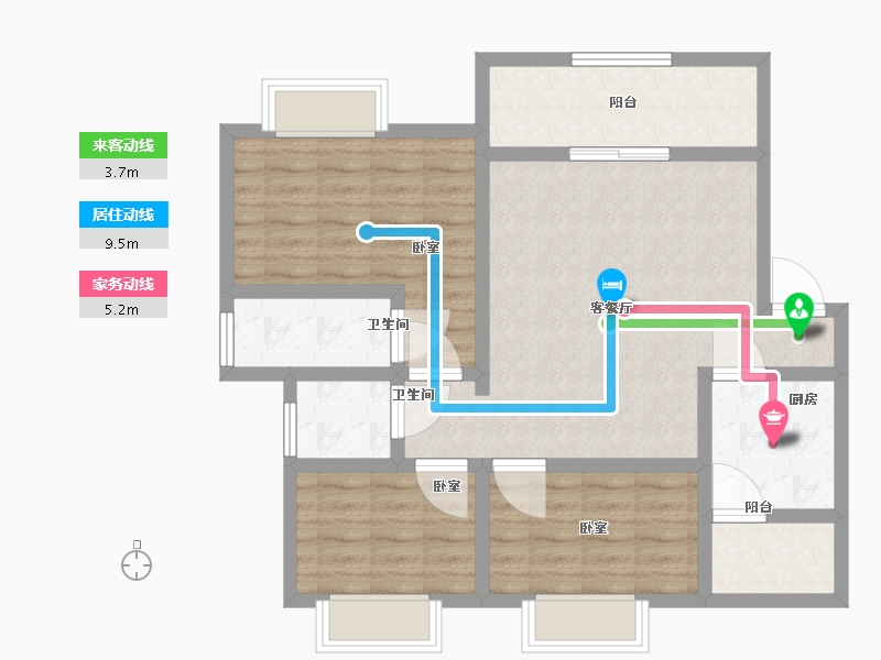 四川省-泸州市-恒信·凯旋城-84.00-户型库-动静线