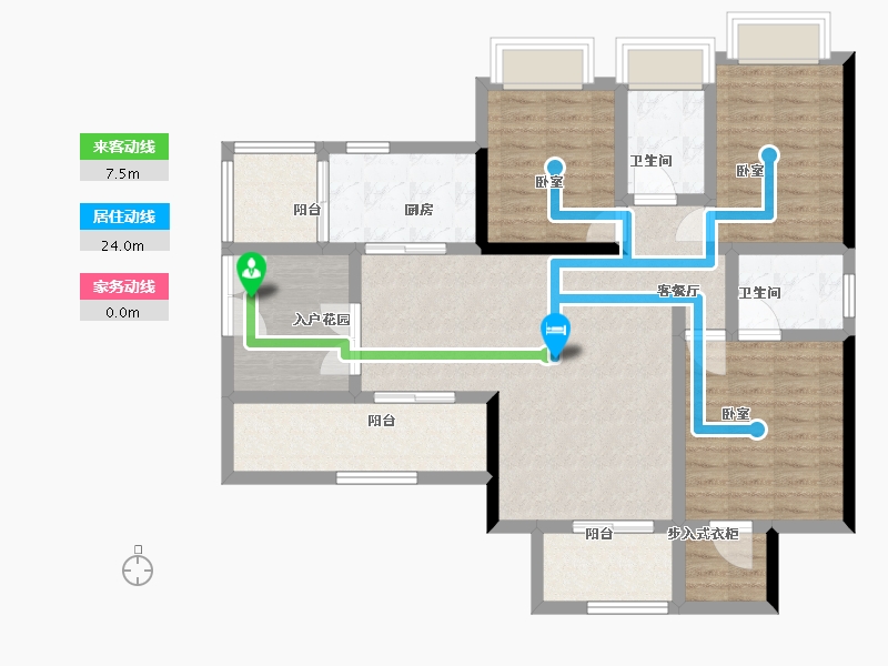 四川省-泸州市-华辰栖龙圣境-105.37-户型库-动静线