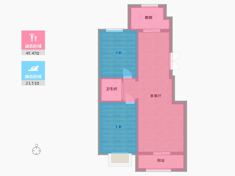 宁夏回族自治区-银川市-长城惠兰园C区-59.00-户型库-动静分区