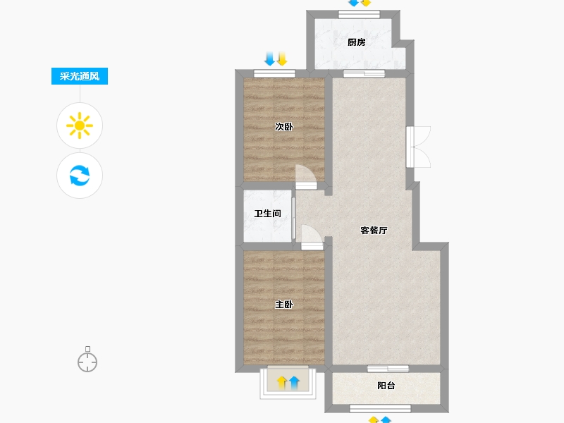 宁夏回族自治区-银川市-长城惠兰园C区-59.00-户型库-采光通风