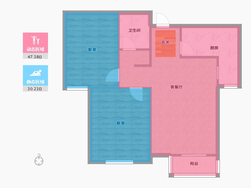 河北省-唐山市-惠民园-70.59-户型库-动静分区