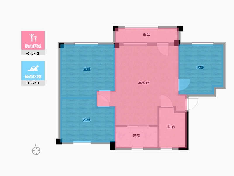 黑龙江省-佳木斯市-宏业家园-76.01-户型库-动静分区