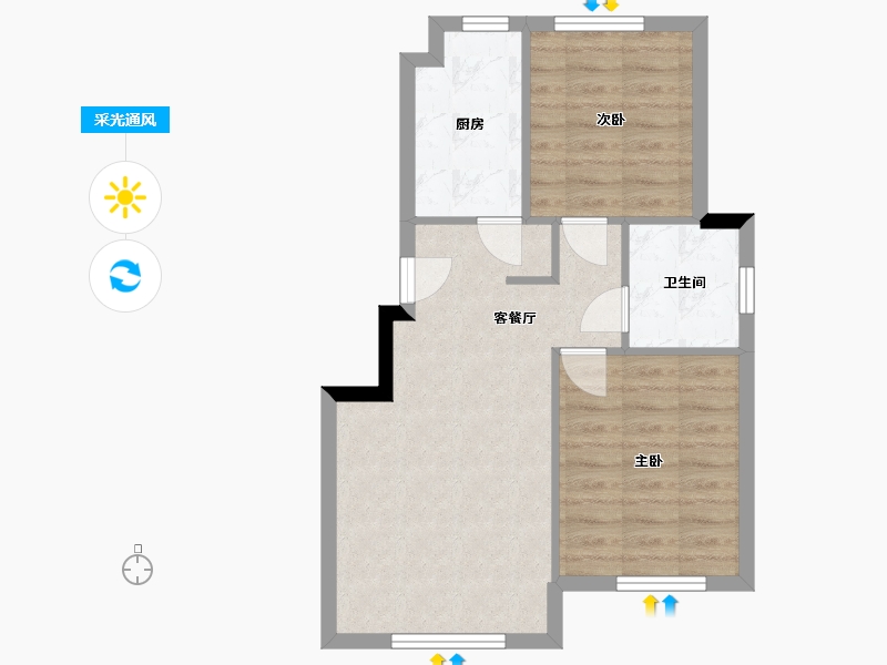 黑龙江省-佳木斯市-宏业家园-56.32-户型库-采光通风