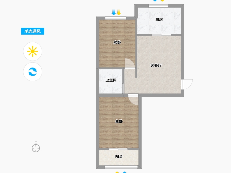 黑龙江省-佳木斯市-佳大尚都-55.32-户型库-采光通风